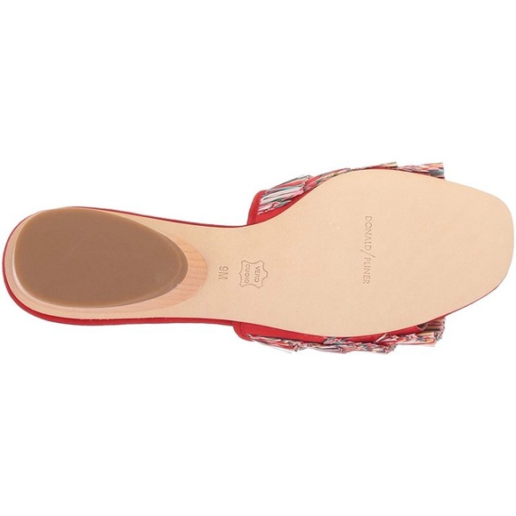 NWT Donald Pliner Women's REISE Slide Sandal Raffia Red Multi Low Block Heel 7.5 - Picture 6 of 6